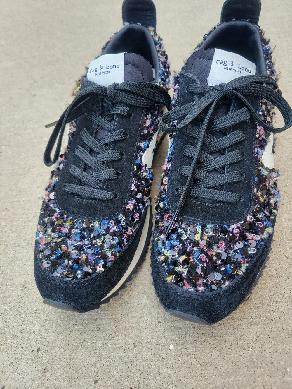 Rag and Bone Retro Runner Boucle Sequin Sneakers Womens 38.5 US 8.5